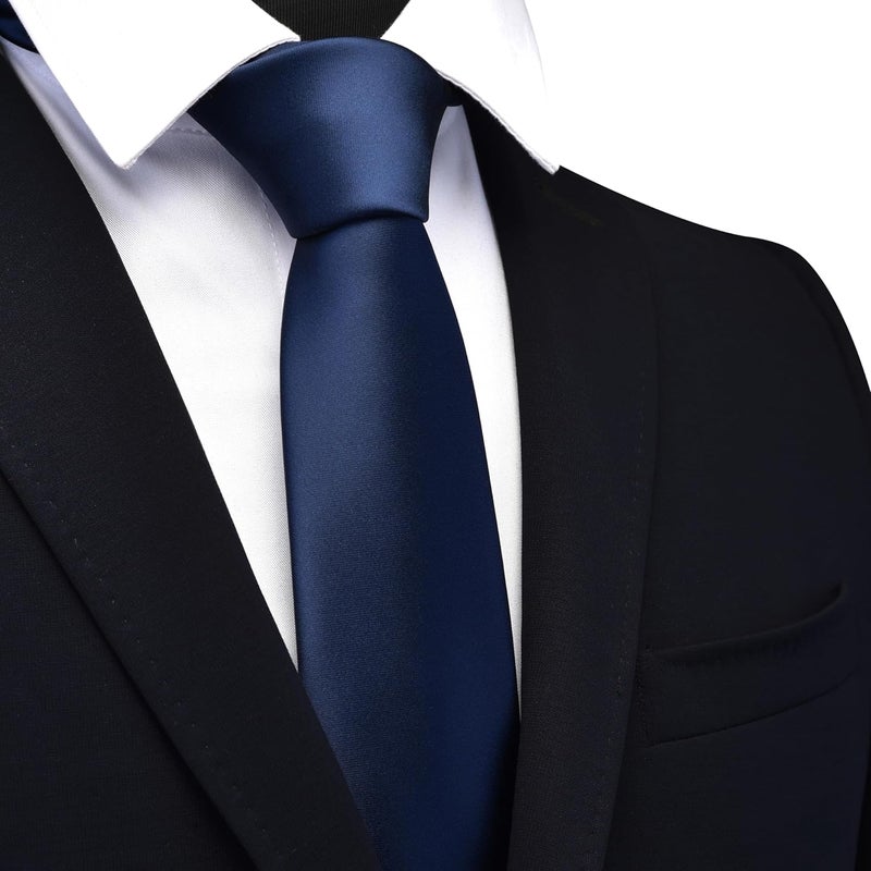 Branduce 3.15"（8cm） Mens Solid Satin Tie Pure Color Necktie for Business and Wedding + Gift Box - Image 2